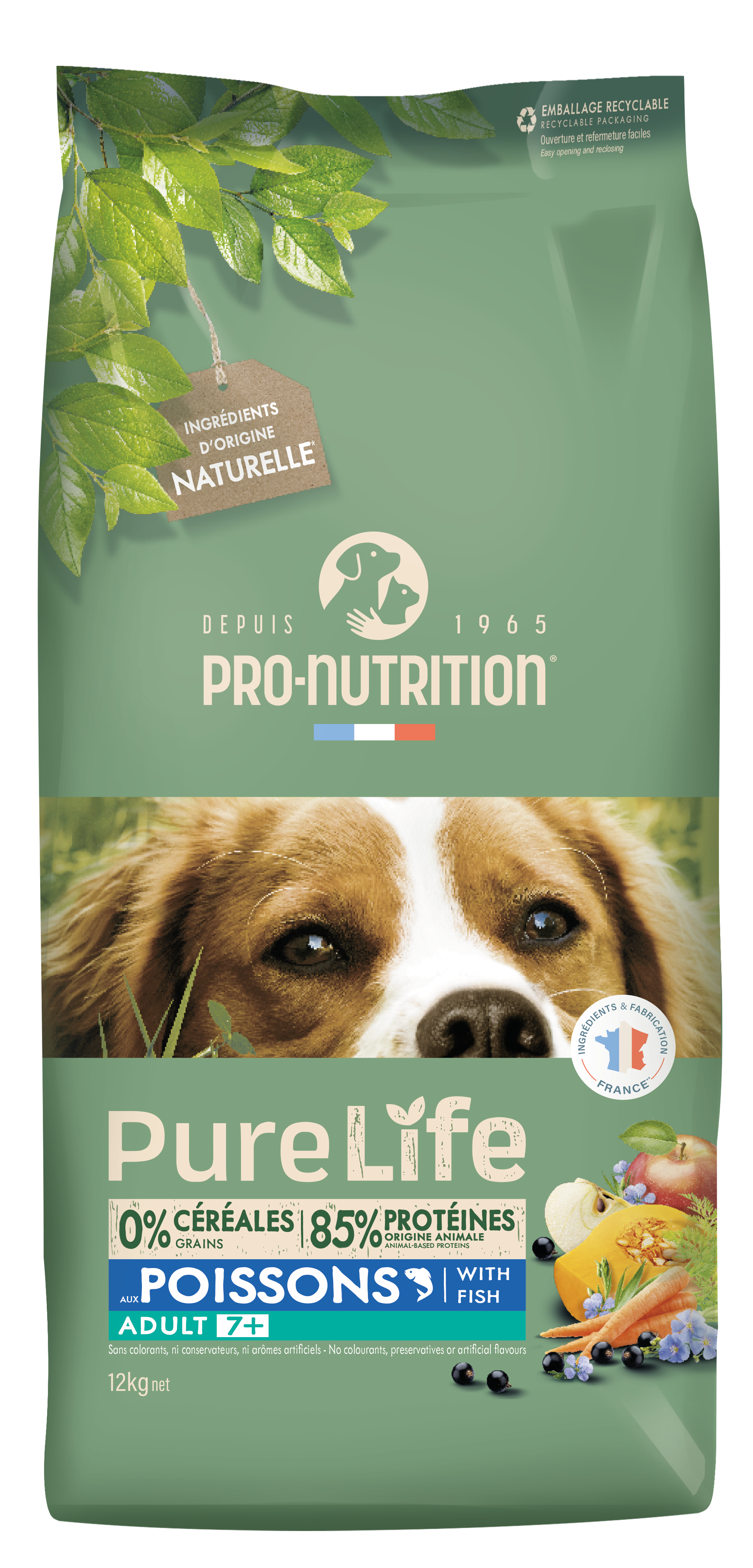 Сухой корм для собак NEW Pro-Nutrition Pure Life ADULT 7+ WITH FISH (12 кг)