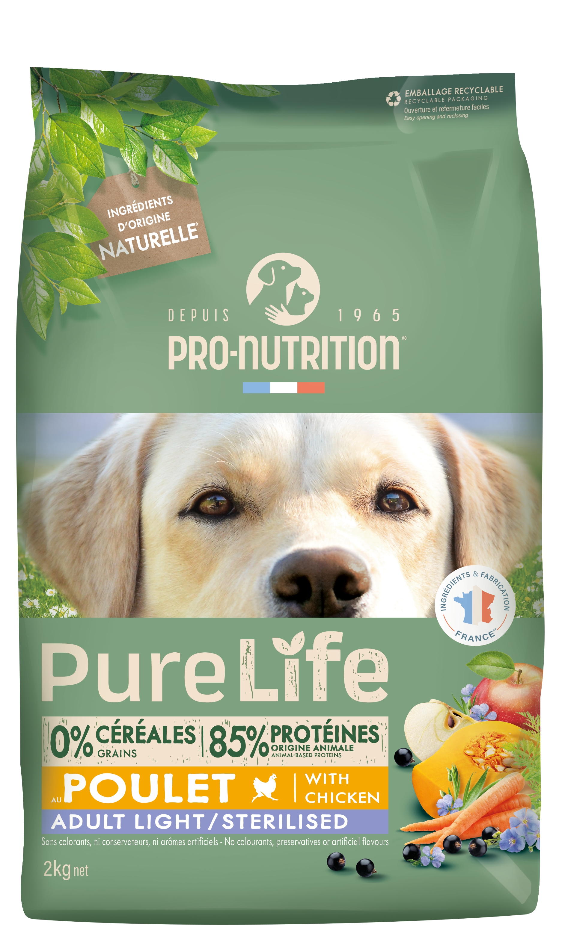 Сухой корм для собак NEW Pro-Nutrition Pure Life ADULT LIGHT/STERILISED (2 кг)