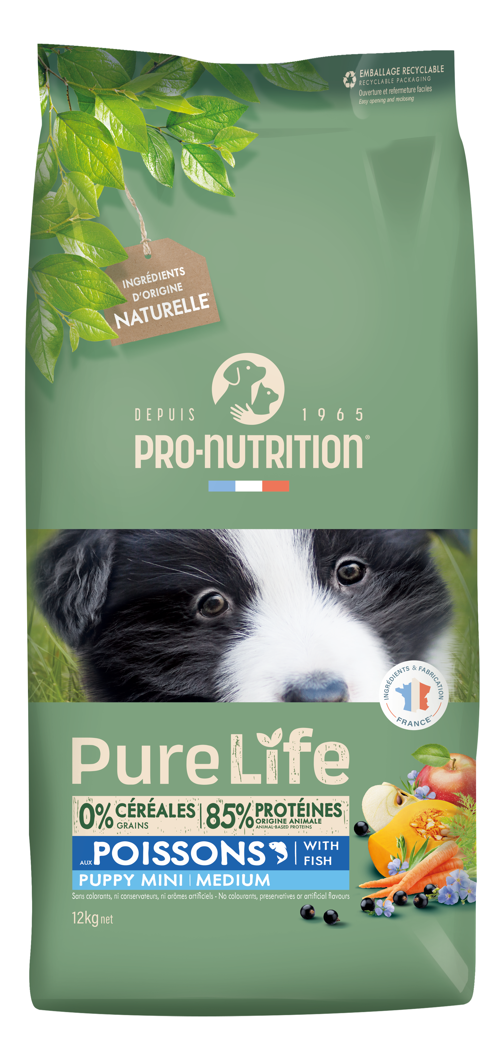 Сухой корм для щенков NEW Pro-Nutrition Pure Life PUPPY MINI/MEDIUM WITH FISH (12кг)