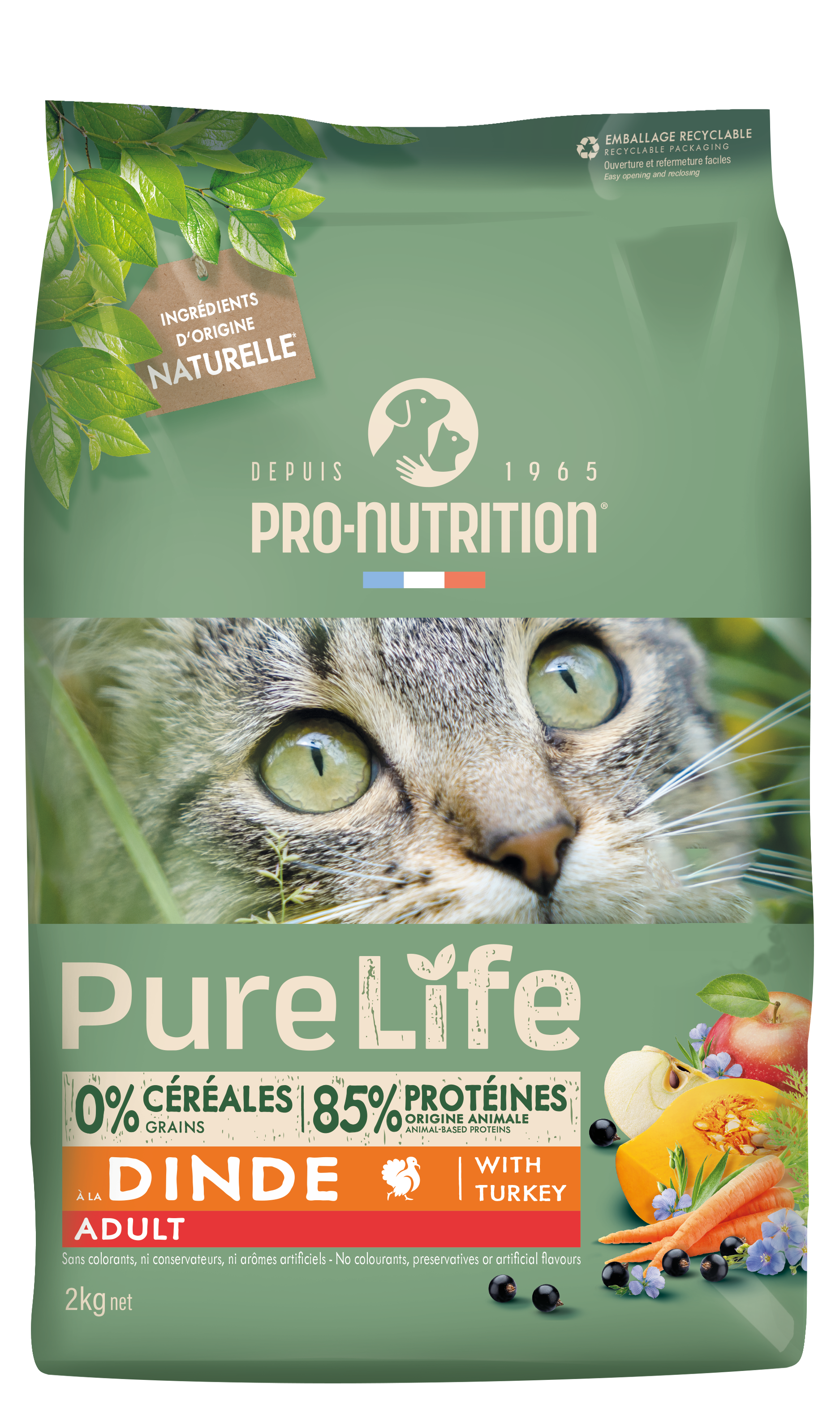 Сухой корм для кошек NEW Pro-Nutrition Pure Life Adult Turkey (2кг)