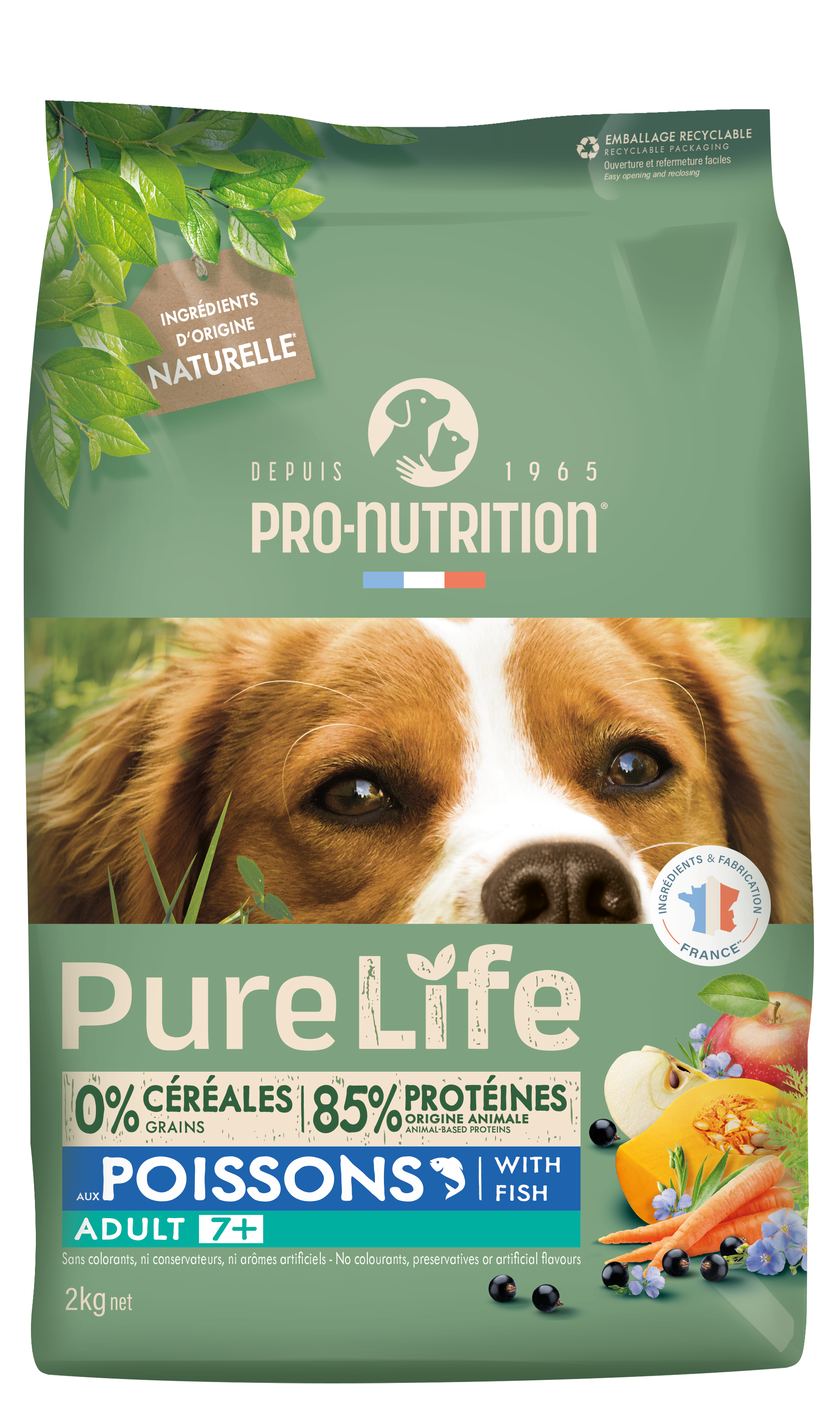 Сухой корм для собак NEW Pro-Nutrition Pure Life ADULT 7+ WITH FISH (2 кг)