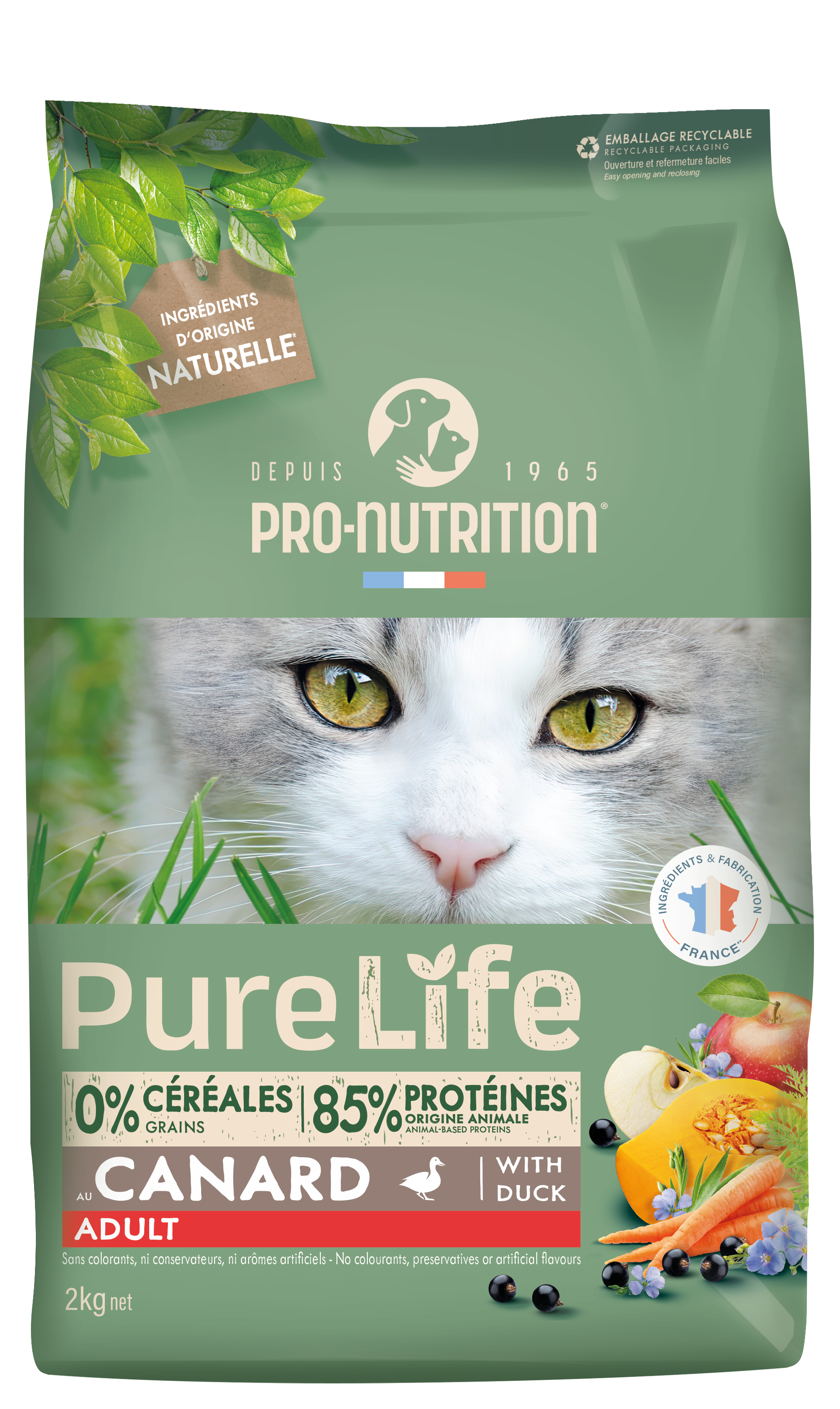 Сухой корм для кошек NEW Pro-Nutrition Pure Life Adult With Duck (2кг)