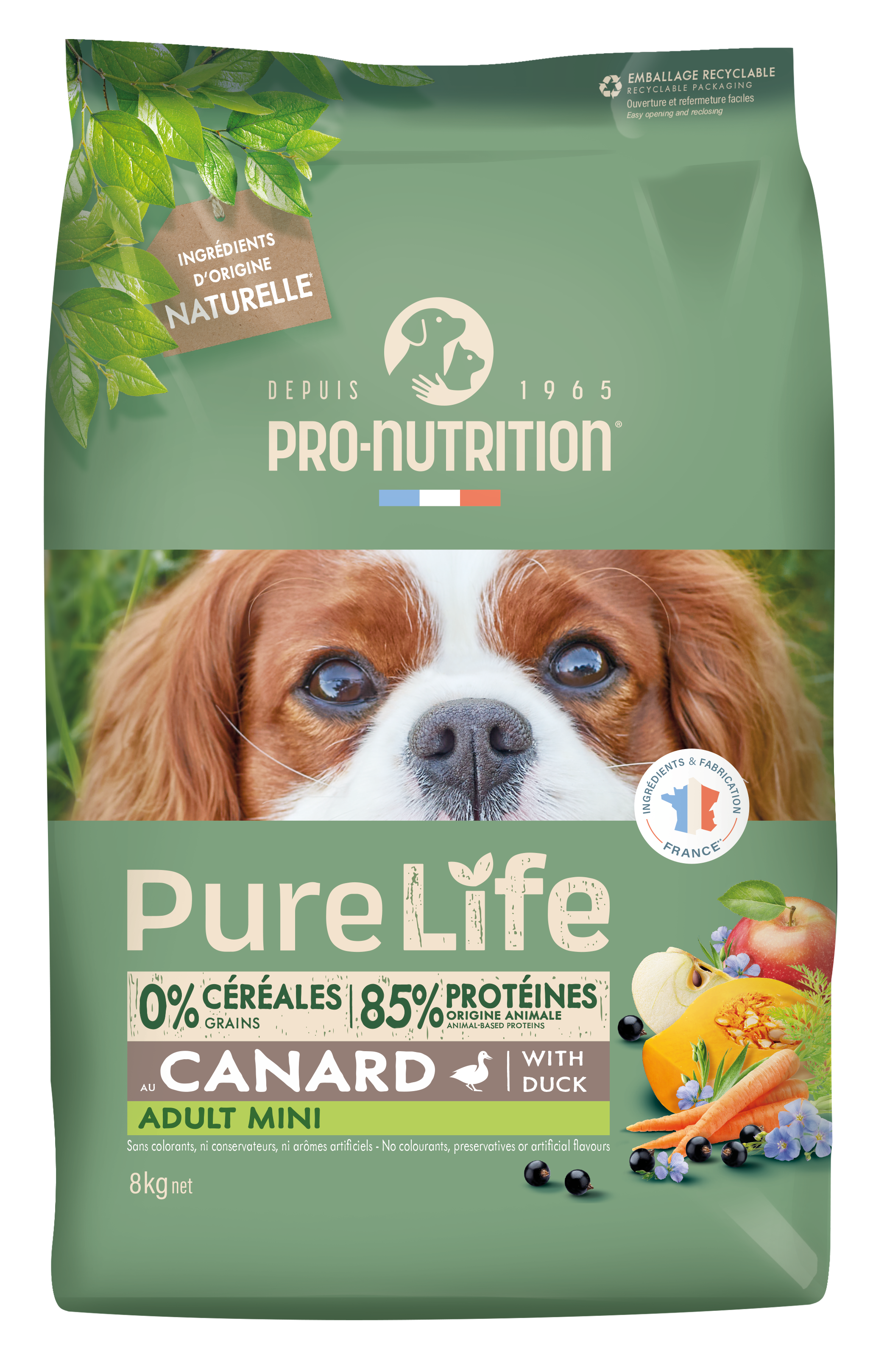 Сухой корм для собак NEW Pro-Nutrition Pure Life ADULT MINI WITH DUCK (8кг)